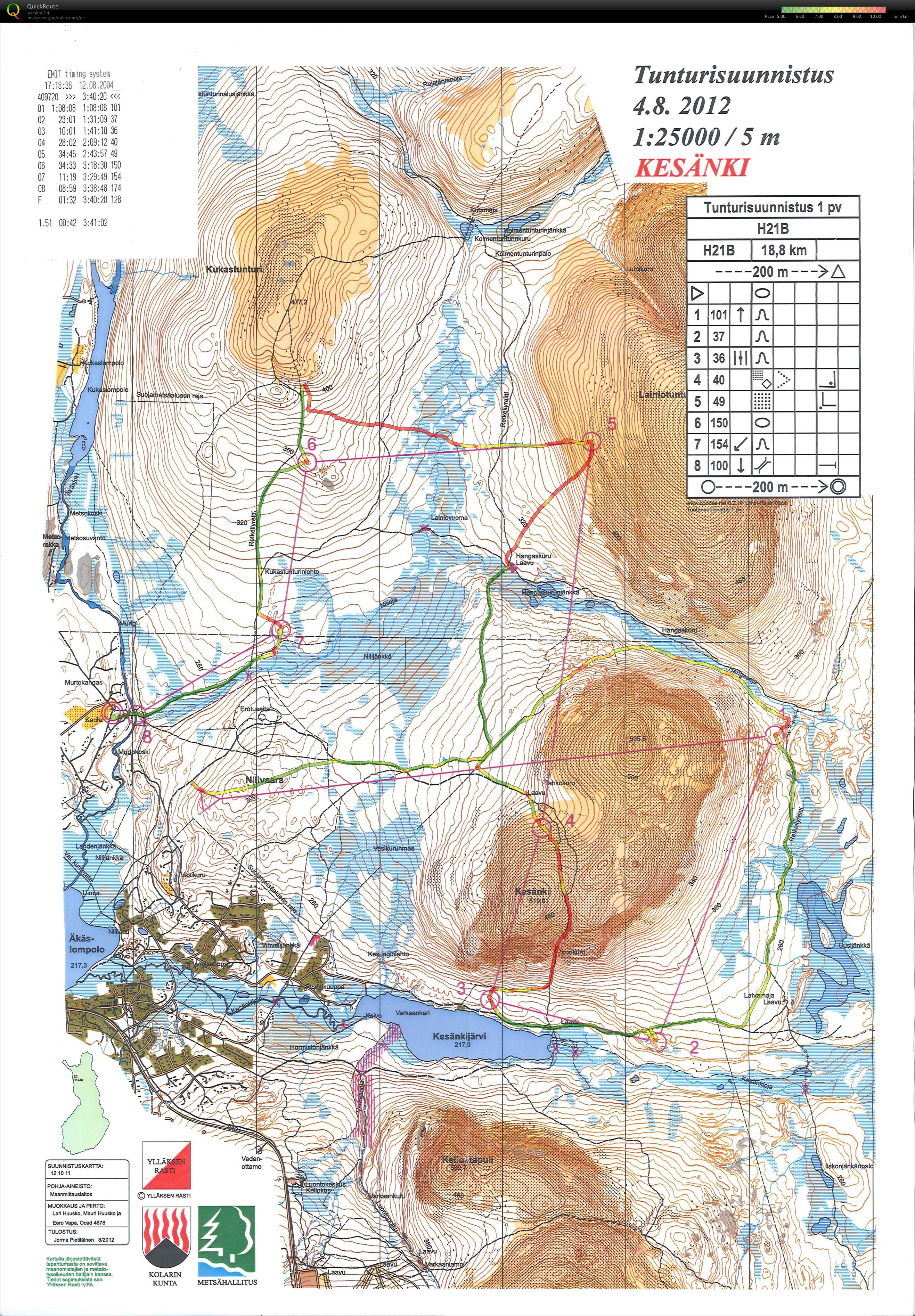 Tunturisuunnistus 2012 - Ylläs - 1.päivä (04/08/2012)