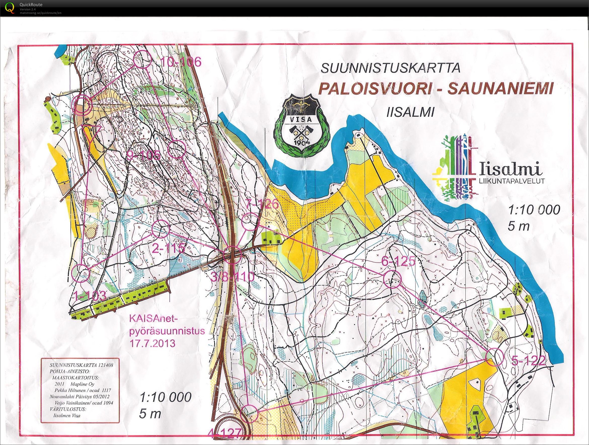 Iisalmi Pyöräsuunnistus 17-7-2013 (16.07.2013)