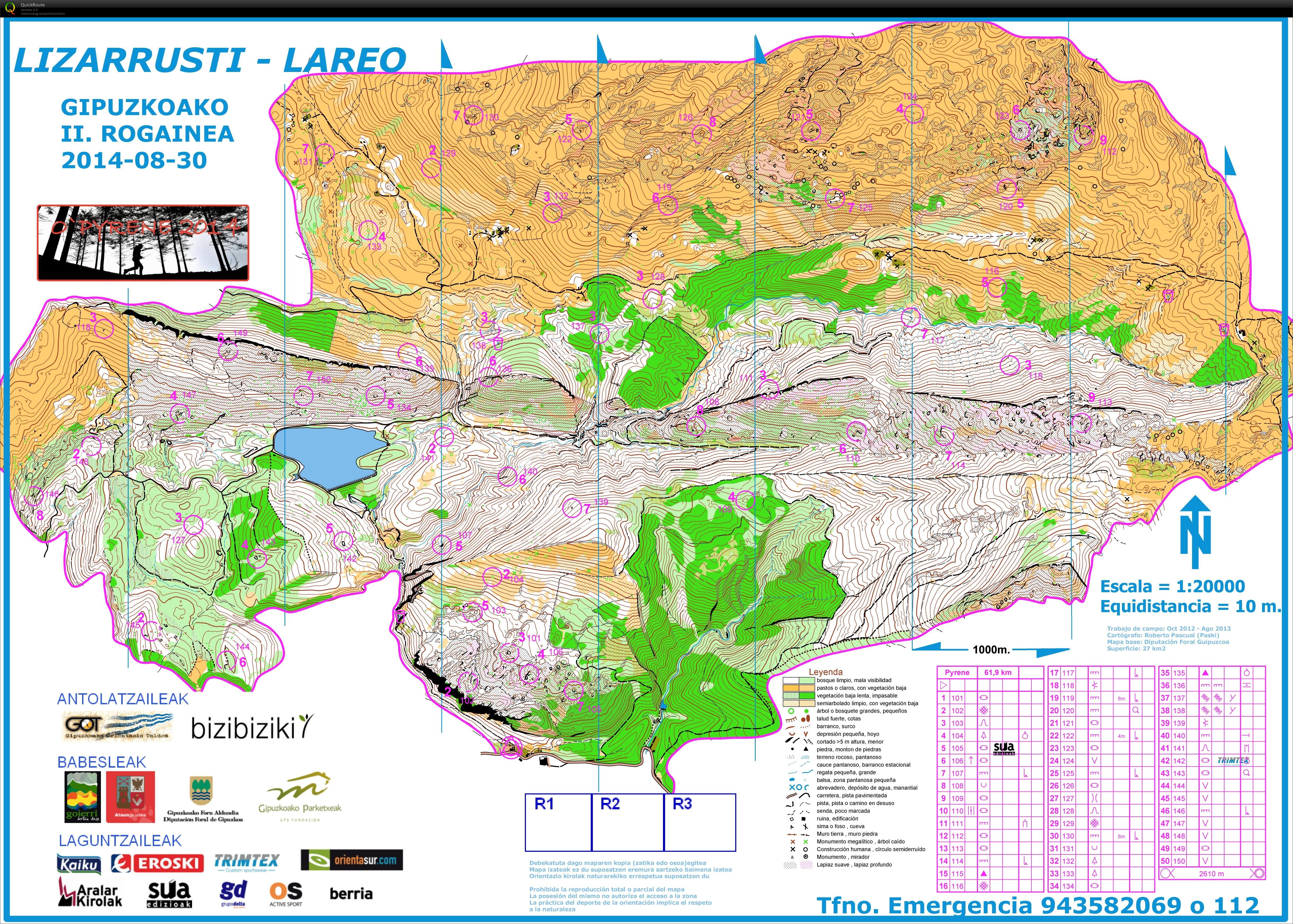 Aralar Rogaining Aug 2014 - OC Puiston 1. kv voitto! (30/08/2014)