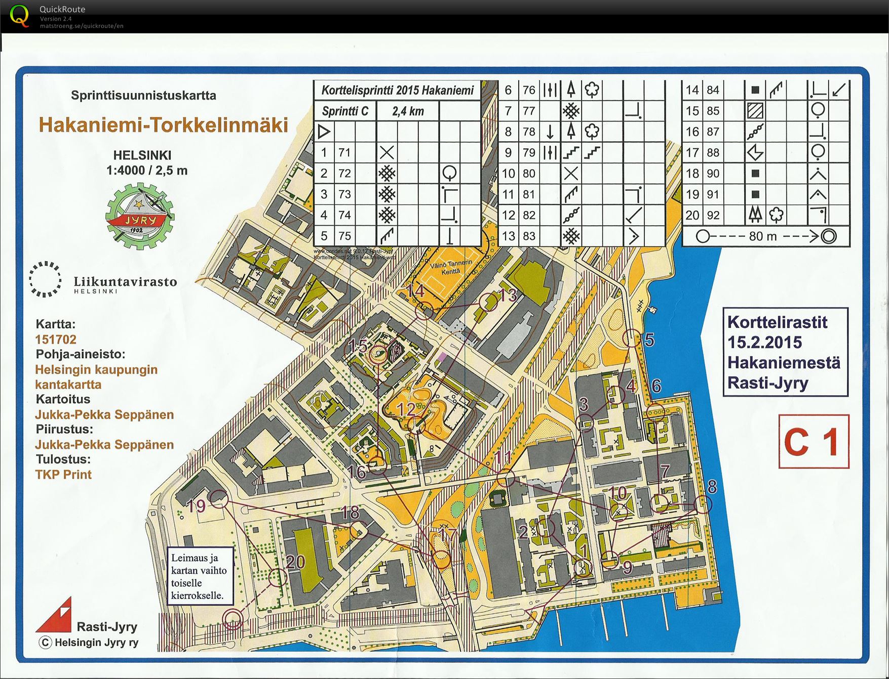 Korttelirastit Hakaniemi, kartta 1/2 (15/02/2015)
