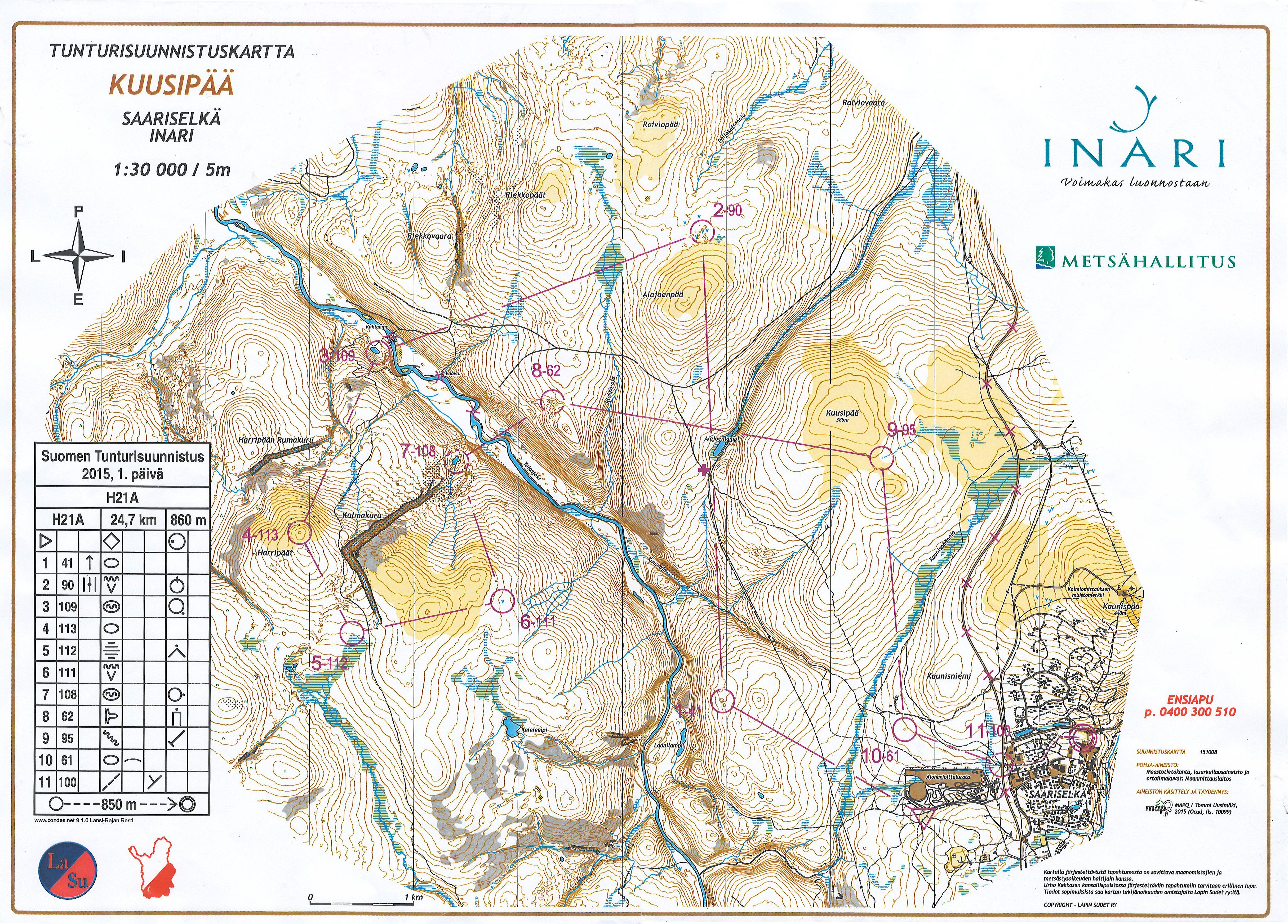 2015 Saariselkä Tunturisuunnistus H21A day 1 (01/08/2015)