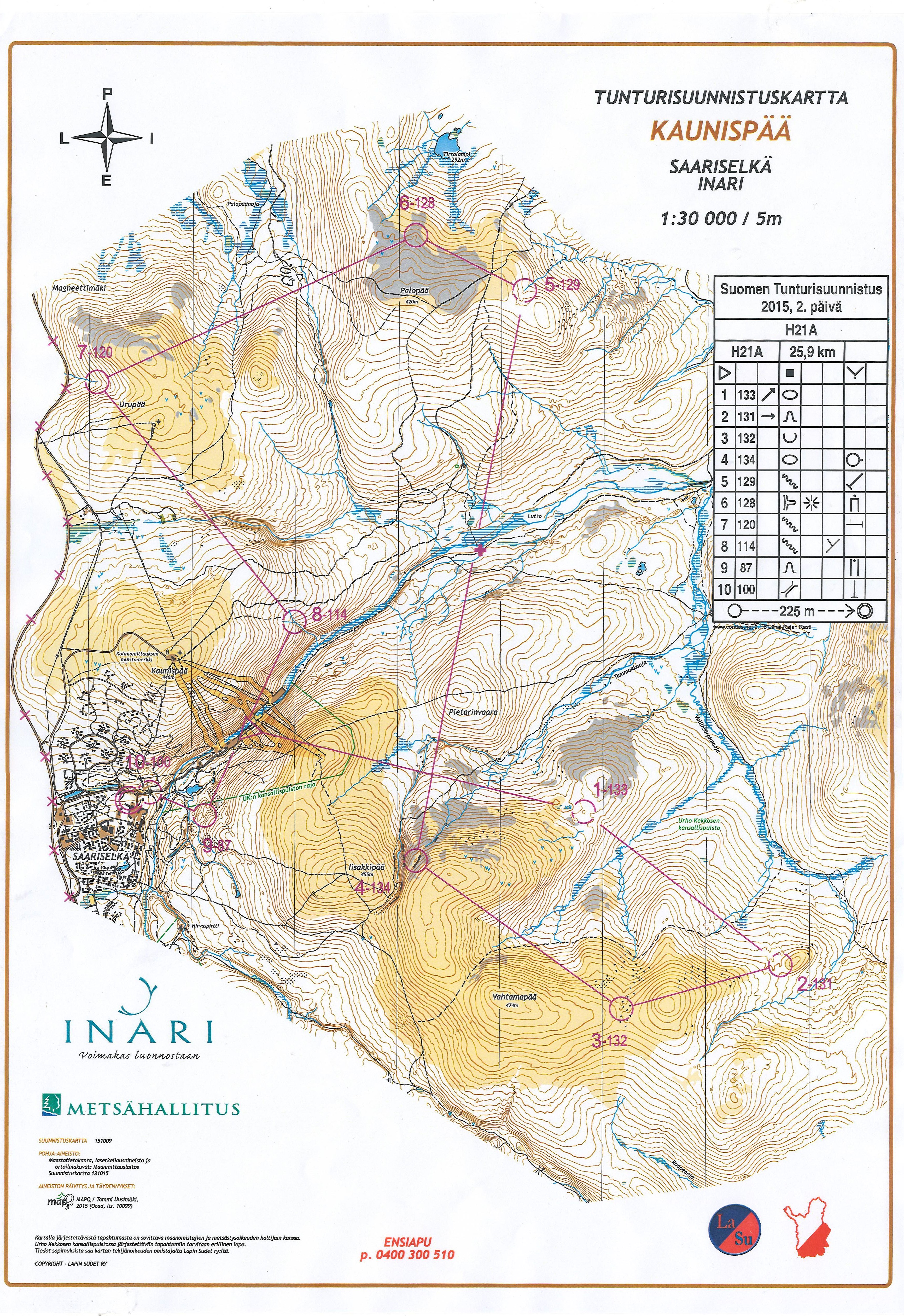 2015 Saariselkä Tunturisuunnistus H21A day 2 (02/08/2015)