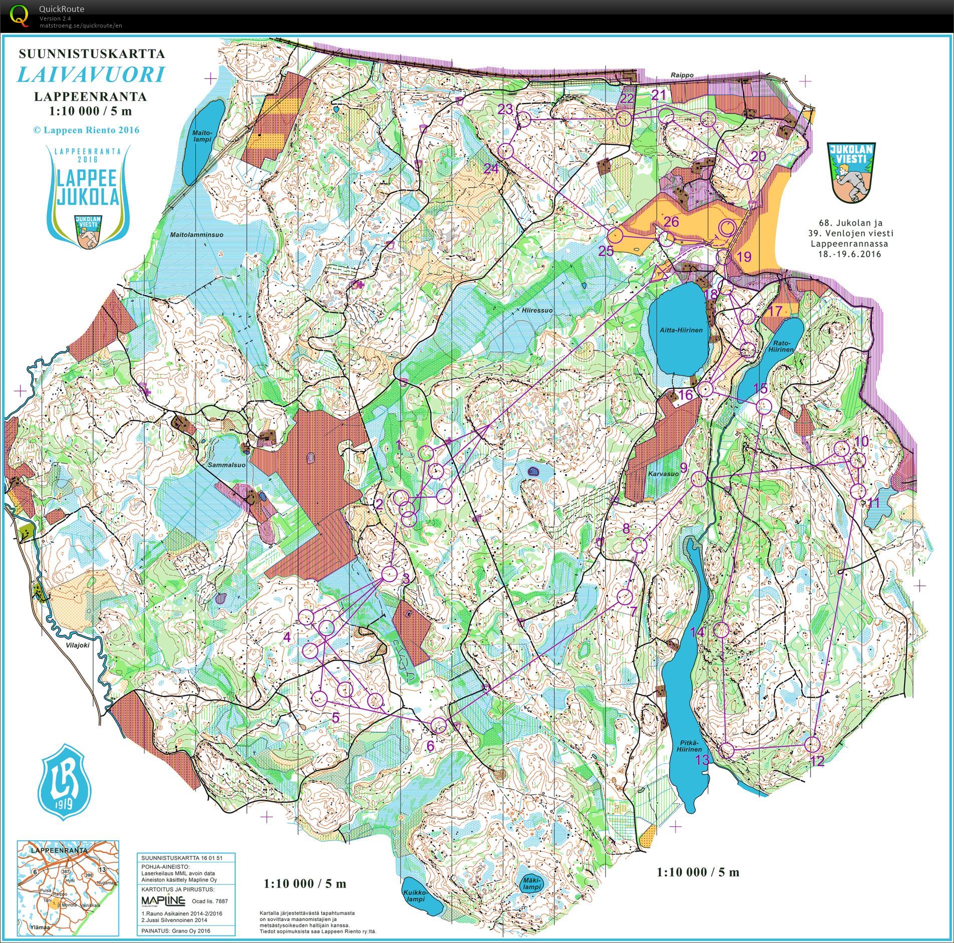Lappee-Jukola 2016 3rd leg (19/06/2016)