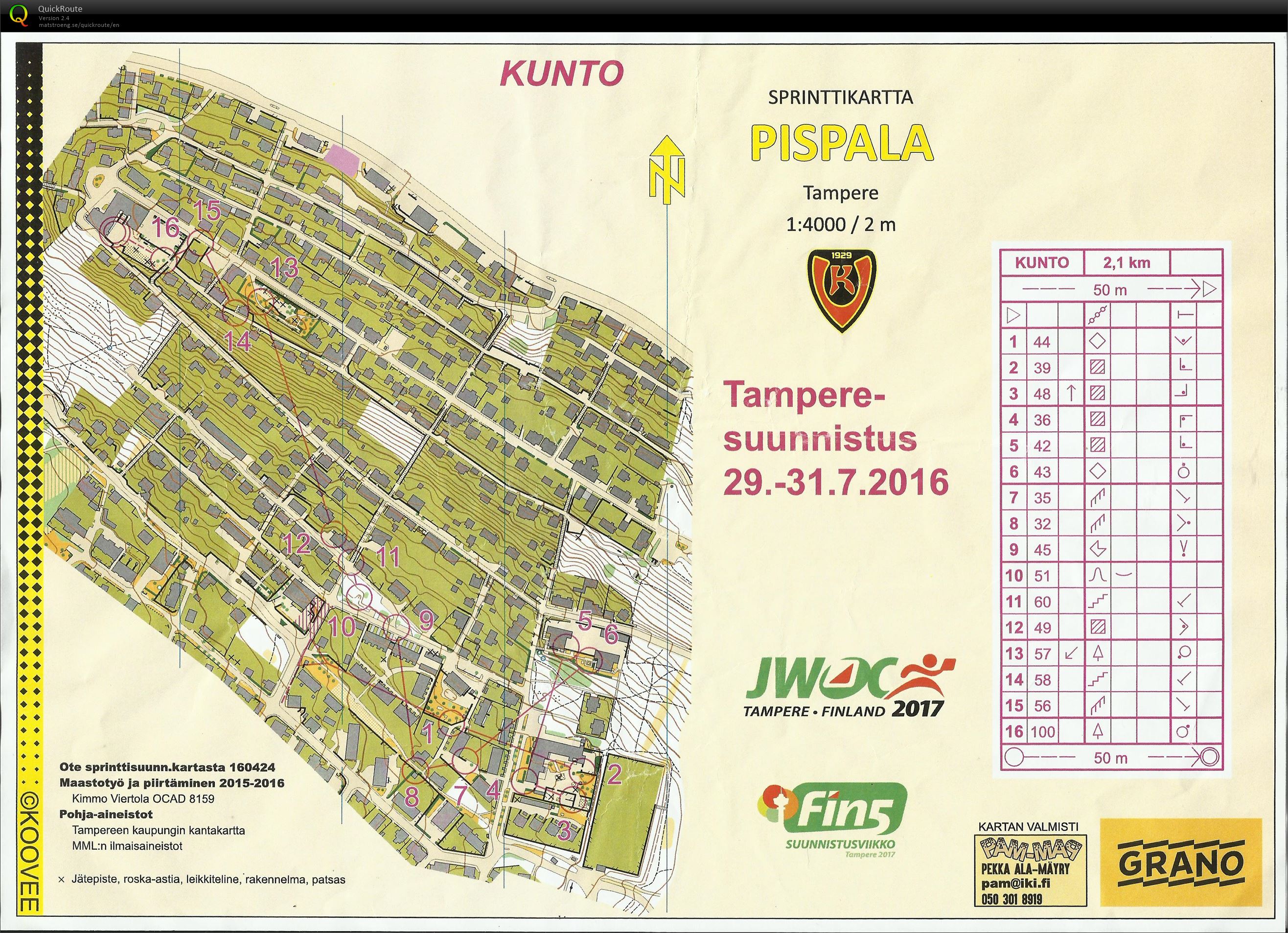 Tampere-suunnistus 2016 - Sprintti (2016-07-29)