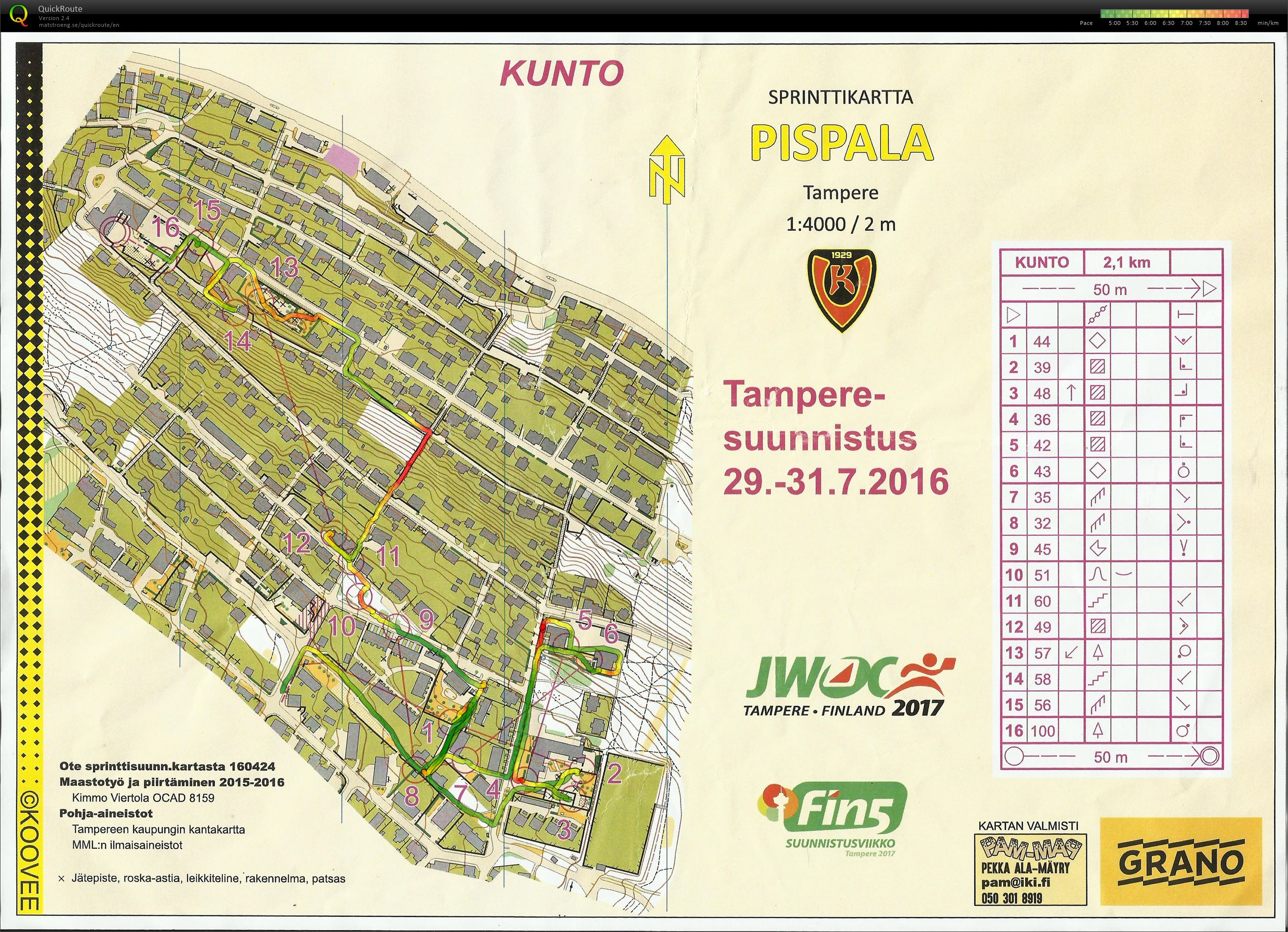 Tampere-suunnistus 2016 - Sprintti (2016-07-29)