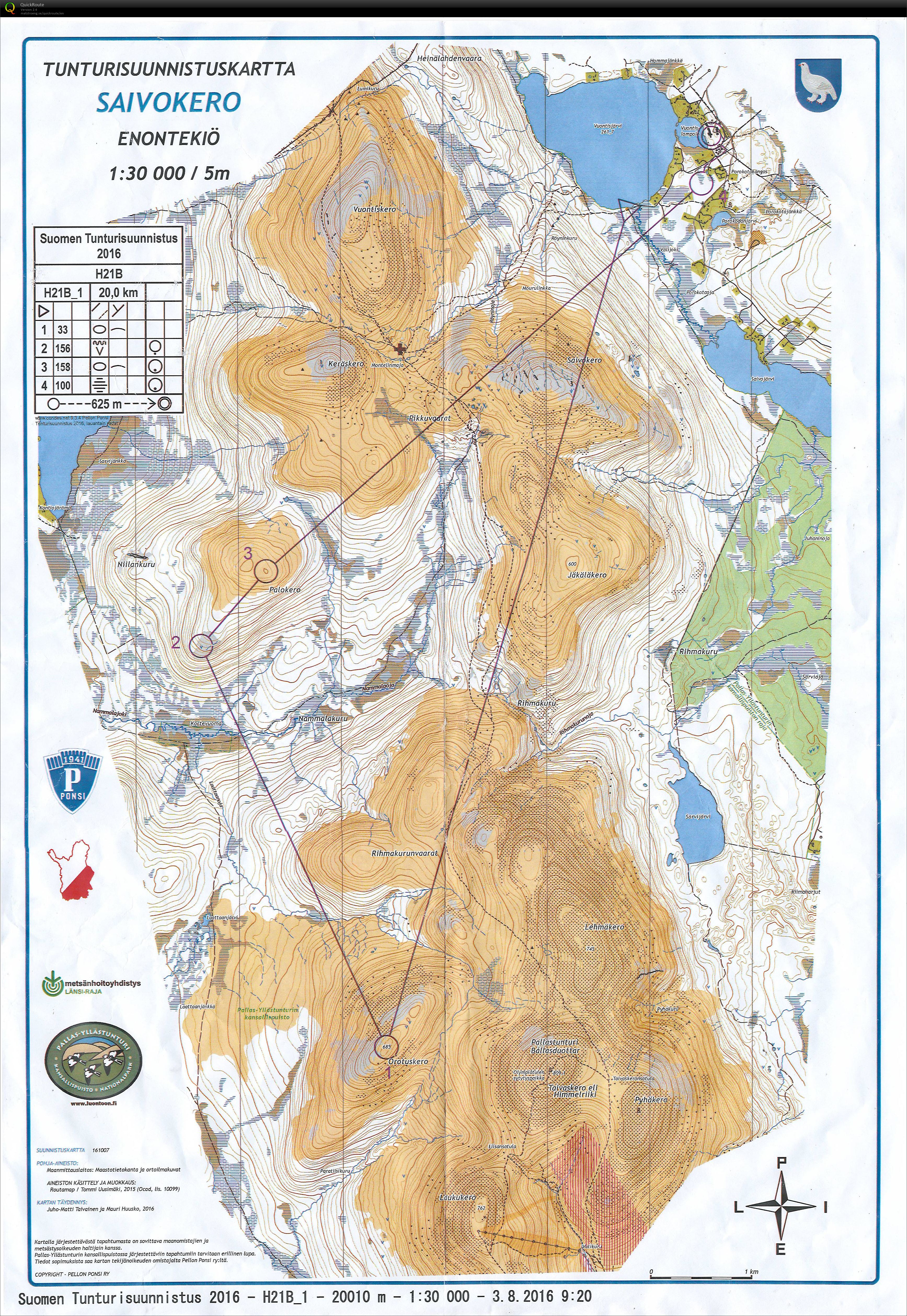 Tunturisuunnistus 2016 H21B Day 1 (06/08/2016)