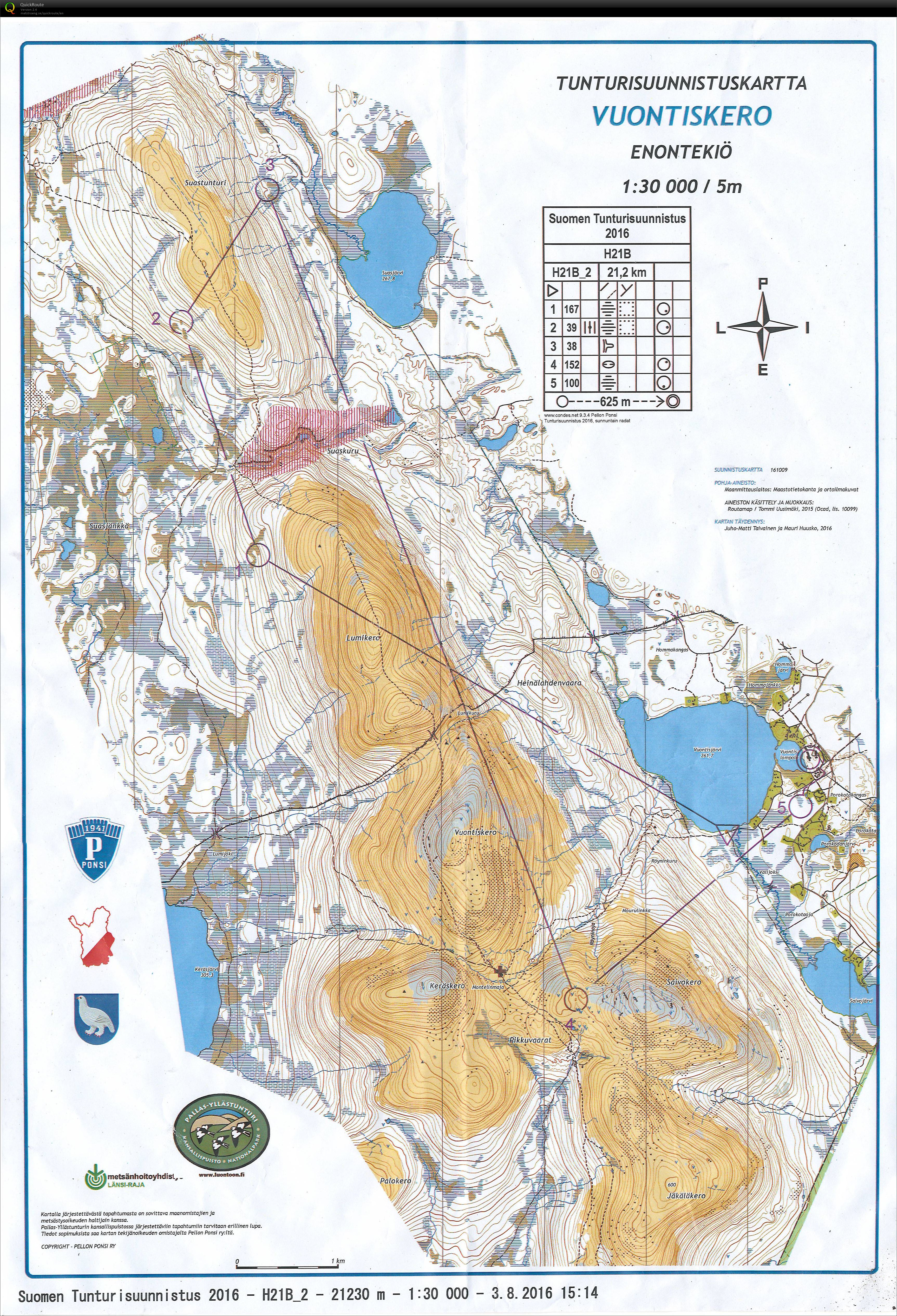 Tunturisuunnistus 2016 H21B Day 2 (07-08-2016)