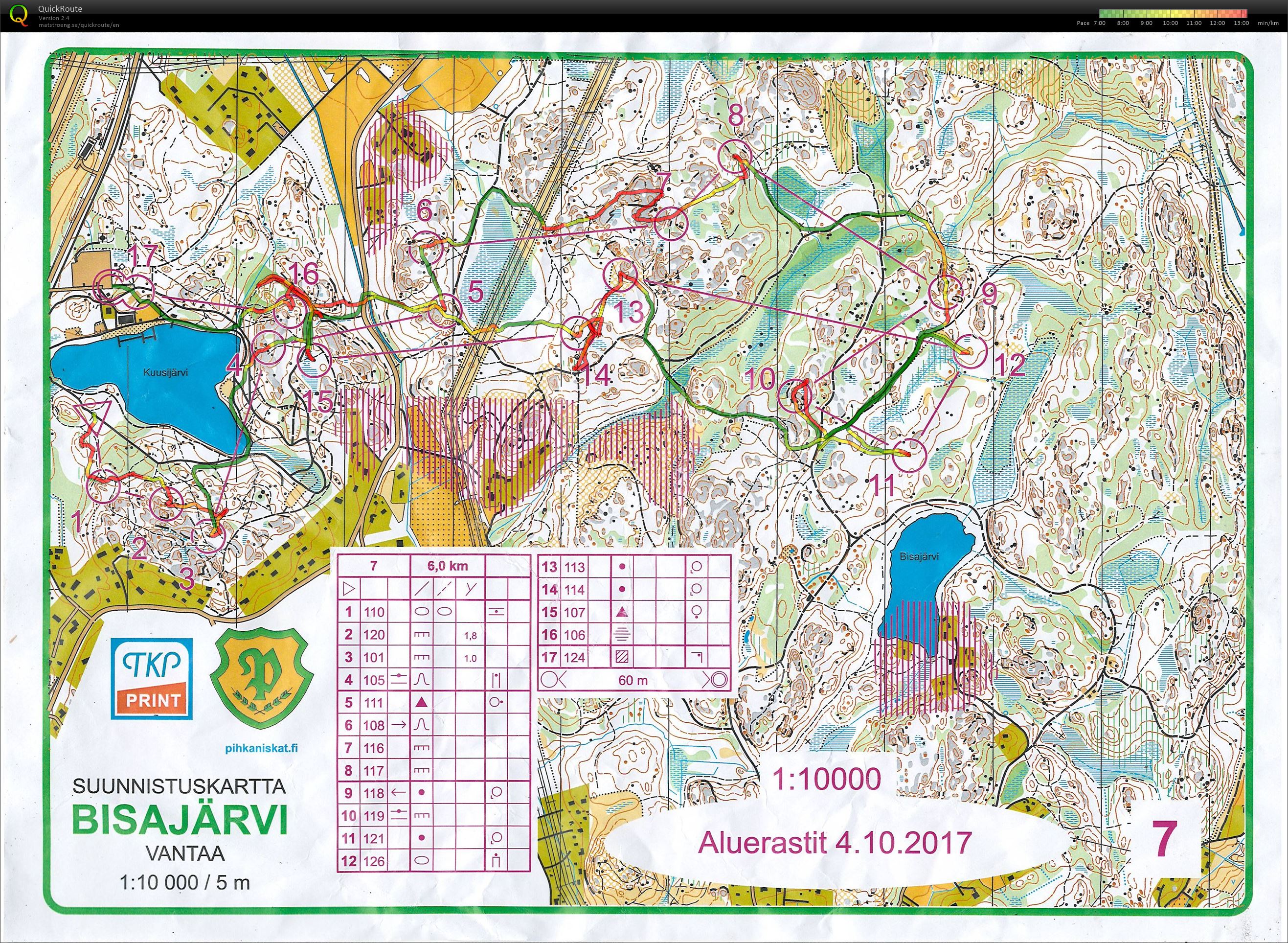 Puiston yömestaruus 2017 Kuusijärvi (04-10-2017)