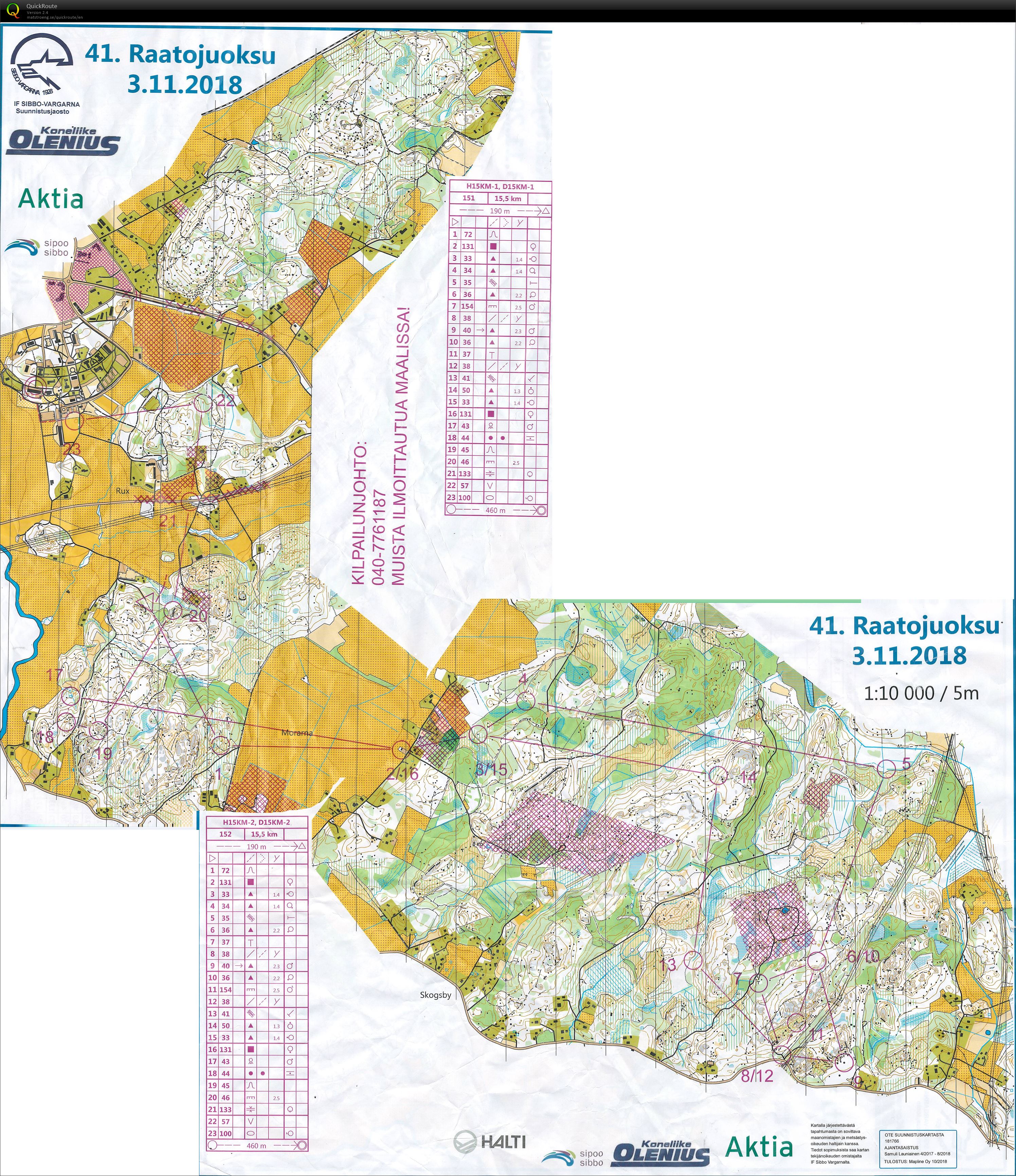 Raatojuoksu 2018 Sipoo (03/11/2018)
