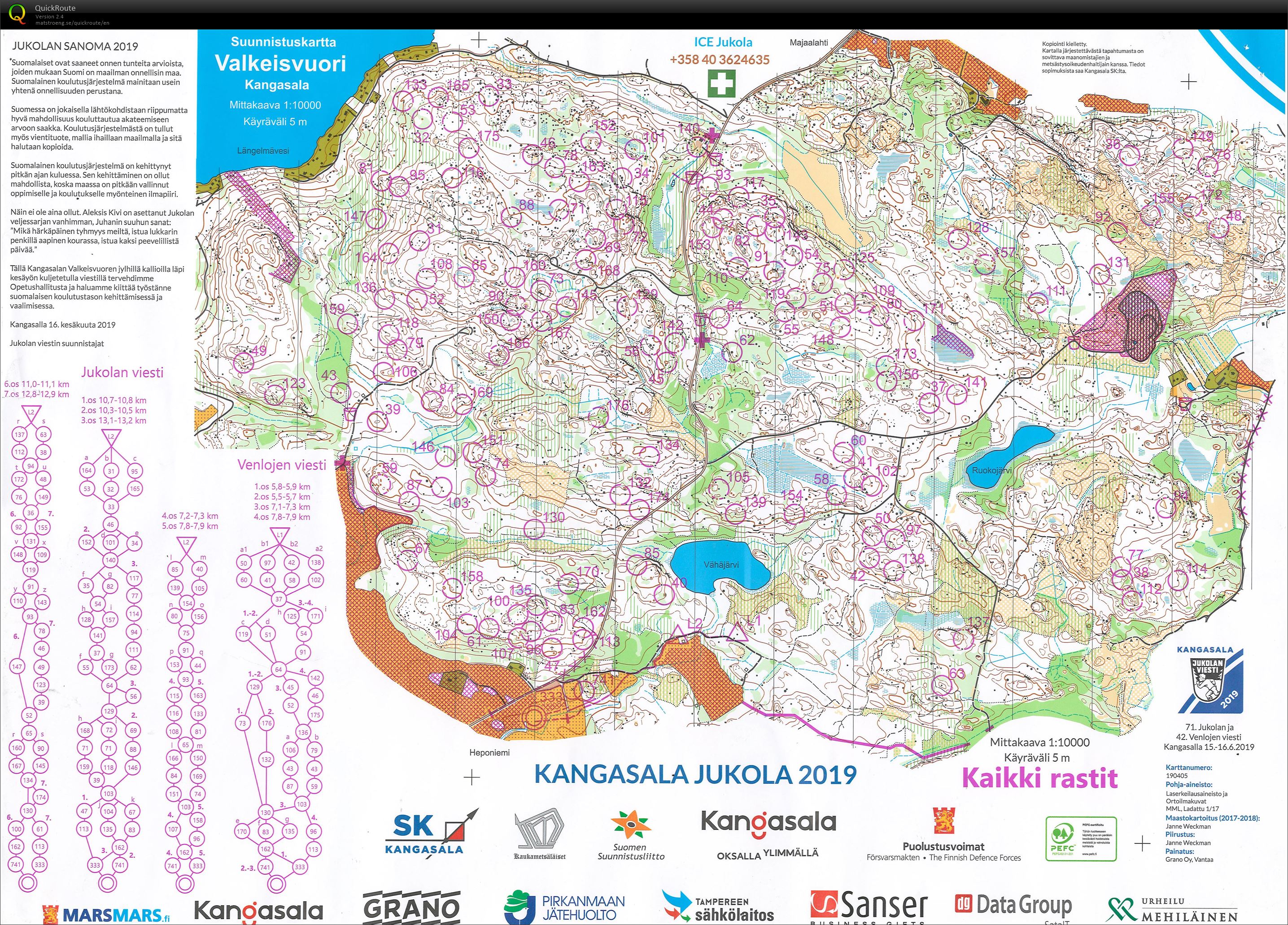 Jukola 2019 kaikki osuudet (2019-06-15)