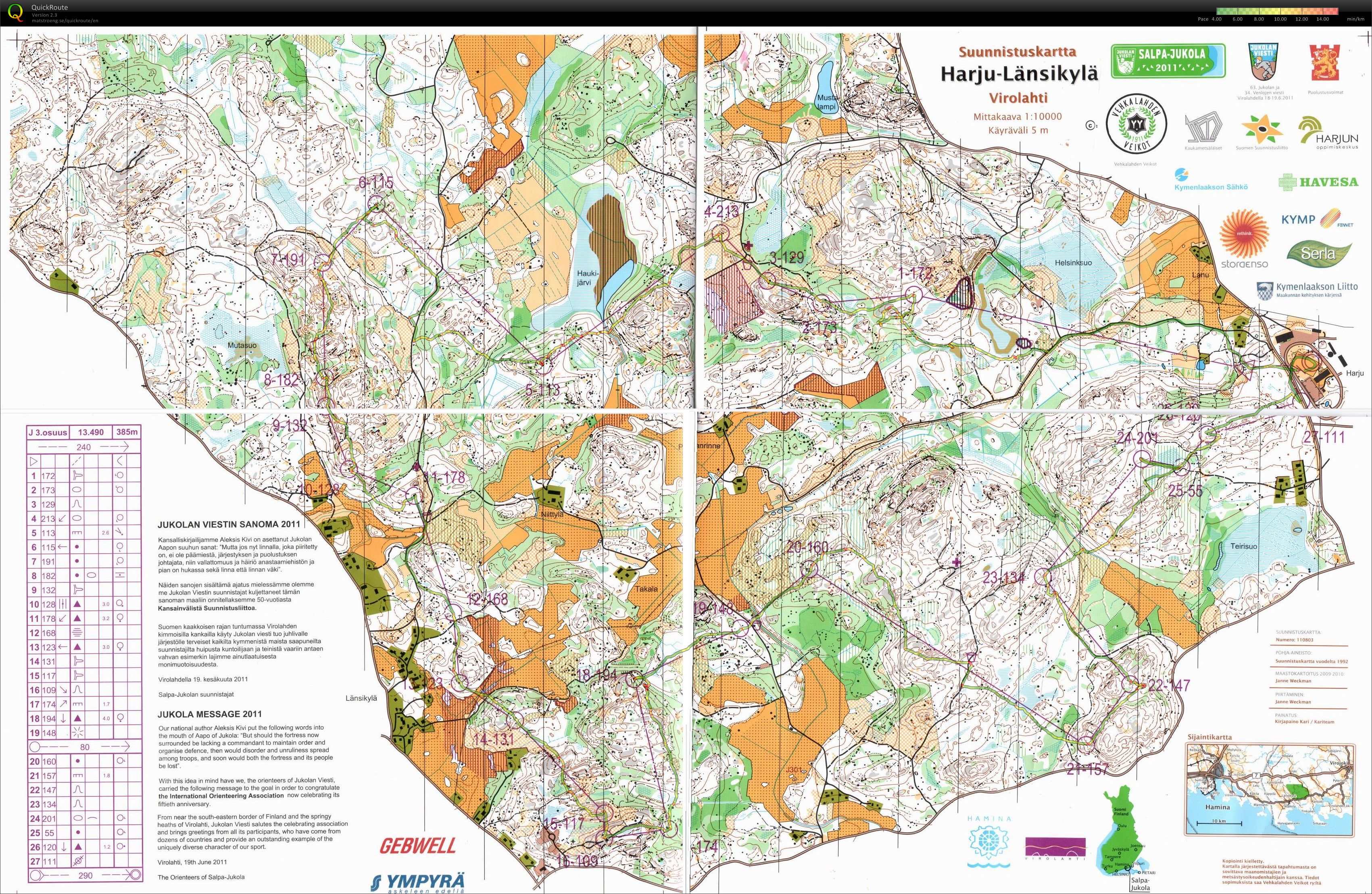 Salpa-Jukola 2011, pitkä yö (19/06/2011)